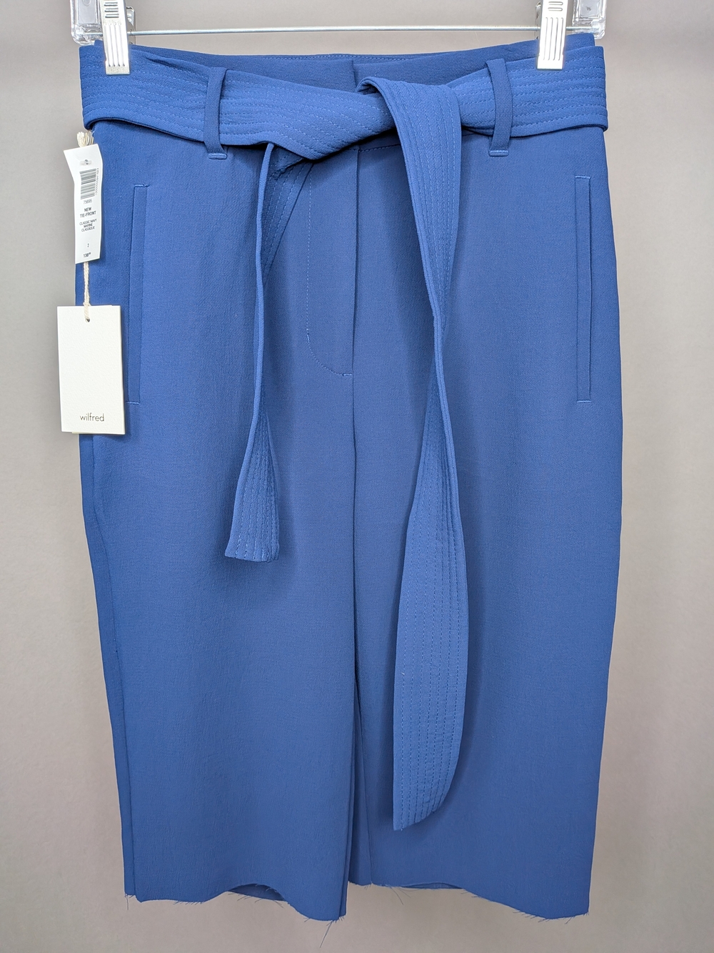 Wilfred Blue Tie-Waist Tailored Shorts NWT